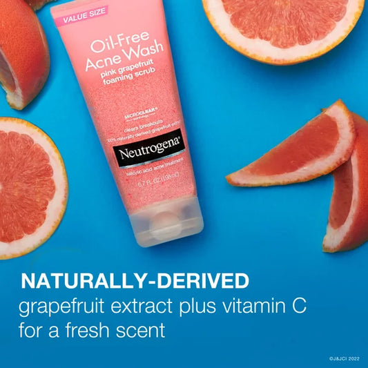 Neutrogena Oil-Free Pink Grapefruit Acne Wash Face Scrub, 6.7 fl. oz