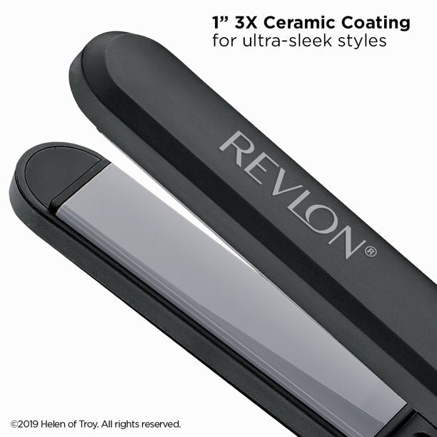 Revlon Plancha Perfect Heat Ceramic 1" Flat Iron, Black
