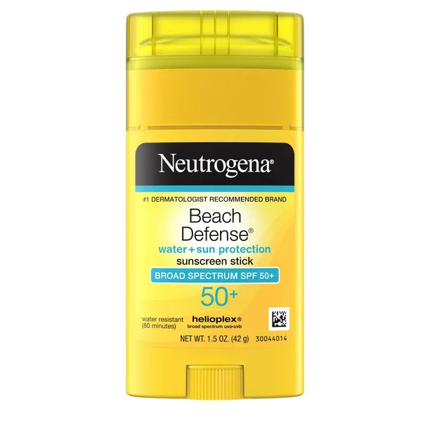 Neutrogena Beach Defense Protector solar para rostro y cuerpo en barra SPF 50+, 1.5 oz