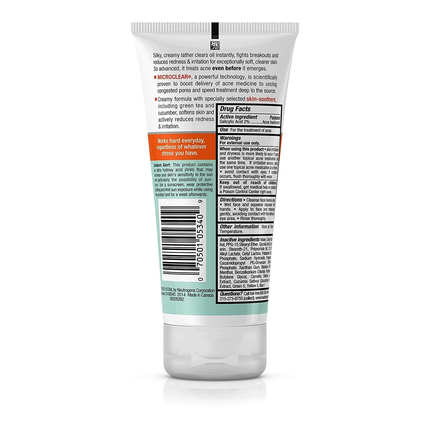Neutrogena Oil-Free Acne Stress Control Power-Cream Face Wash 6 fl. onz